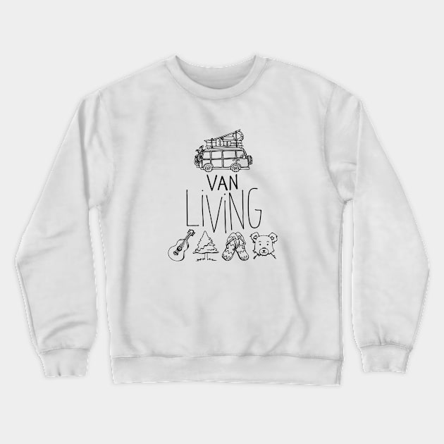 Van Living (black lines) Crewneck Sweatshirt by geep44